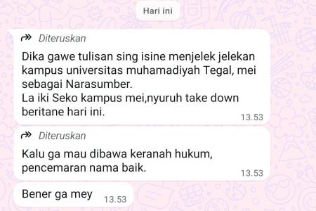 Diduga Diintimidasi oleh Pihak Kampus 