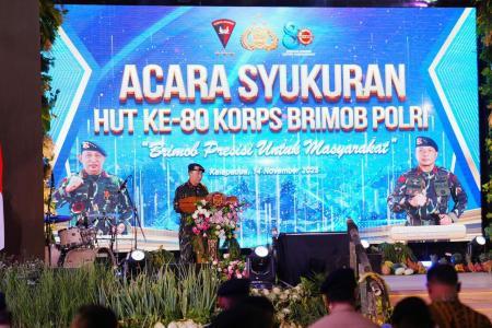 Hadiri Syukuran HUT ke80 Brimob Kapolr
